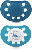 Esska Classic Bollis Fische Silikon Schnuller 2er-Pack 4-36 m, Blau