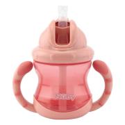 Nuby Twin Handle Flip It Becher 240 ml +12 m, Rosa