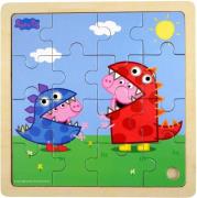 Peppa Wutz Holzpuzzle Dinosaurier 16 Teile