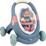 Smoby Little Smoby 3-in-1 Lauflernwagen mit Puppe, Babyspielzeug