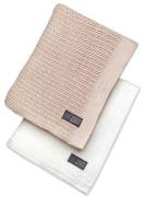 Vinter &  Bloom Soft Grid Lochmusterdecke 2er-Pack, Bright White/ Gold...