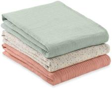 Hauck Cuddle N Clean Musselintuch 3er-Pack, Sage/Beige/Dots/Cork