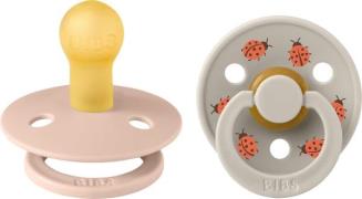 BIBS Studio Colour Ladybug Schnuller 2er-Pack Latex Größe 1, Blush