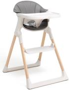 Beemoo CARE Harmony Hochstuhl inkl. Sitzkissen, White/Wood/Grey