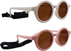 CarloBaby Sonnenbrille Luma 2er-Pack 0-3 Jahre, Weiß/Rosa